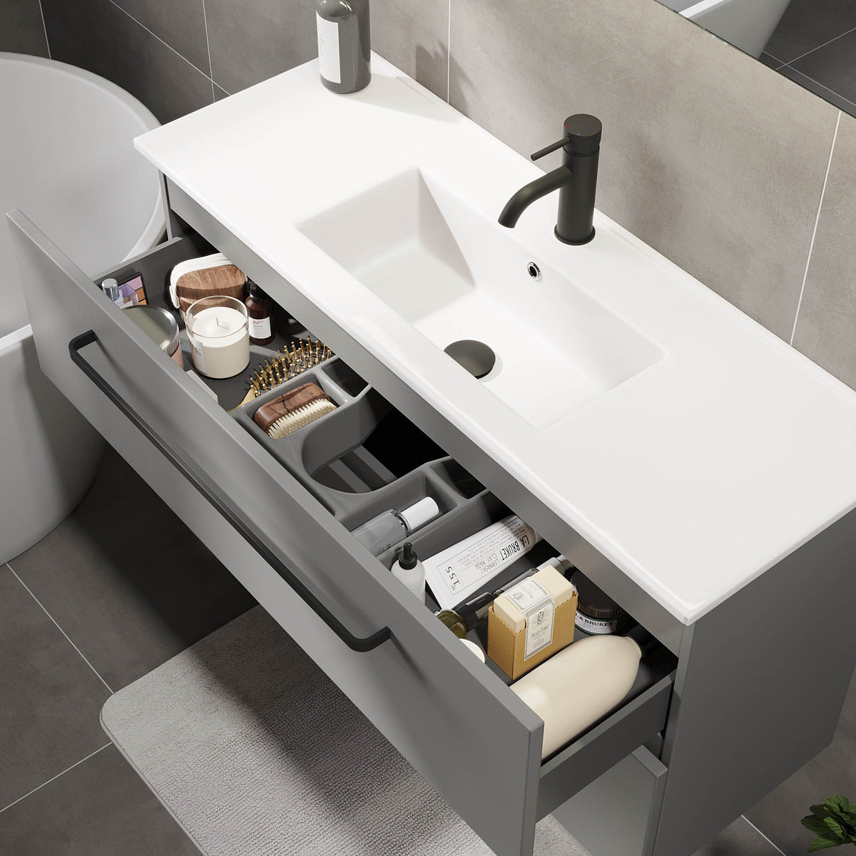 Volda Bathroom furniture, Matte Grey