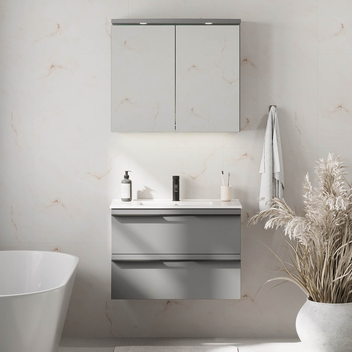 Verdal Bathroom furniture, Matte Grey