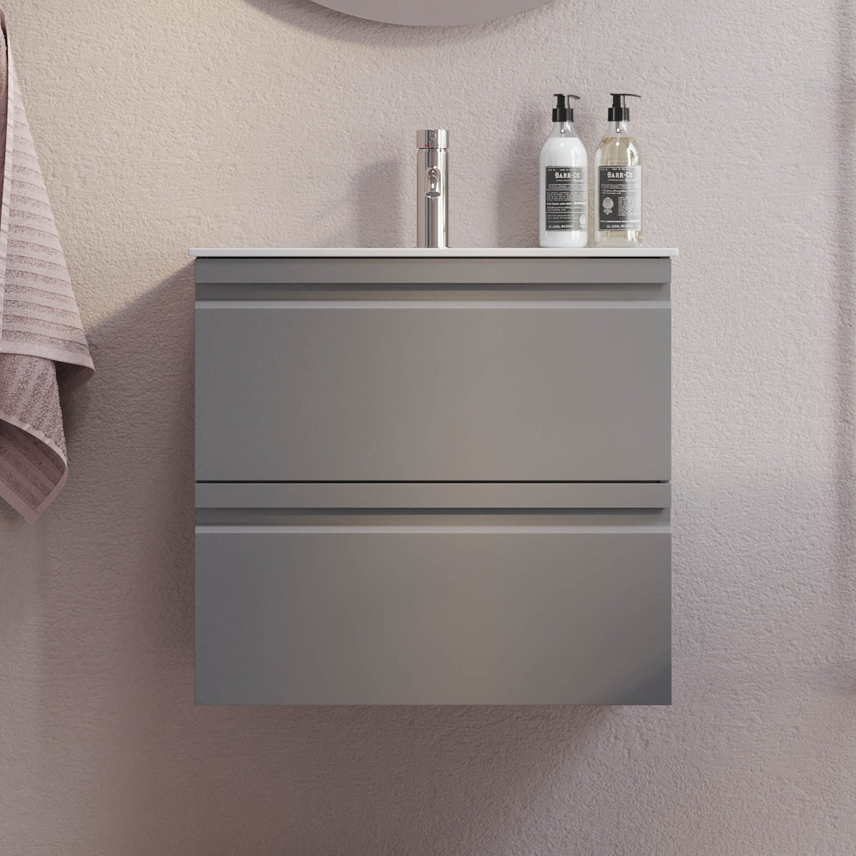 Kongsberg Bathroom furniture, Matte Grey