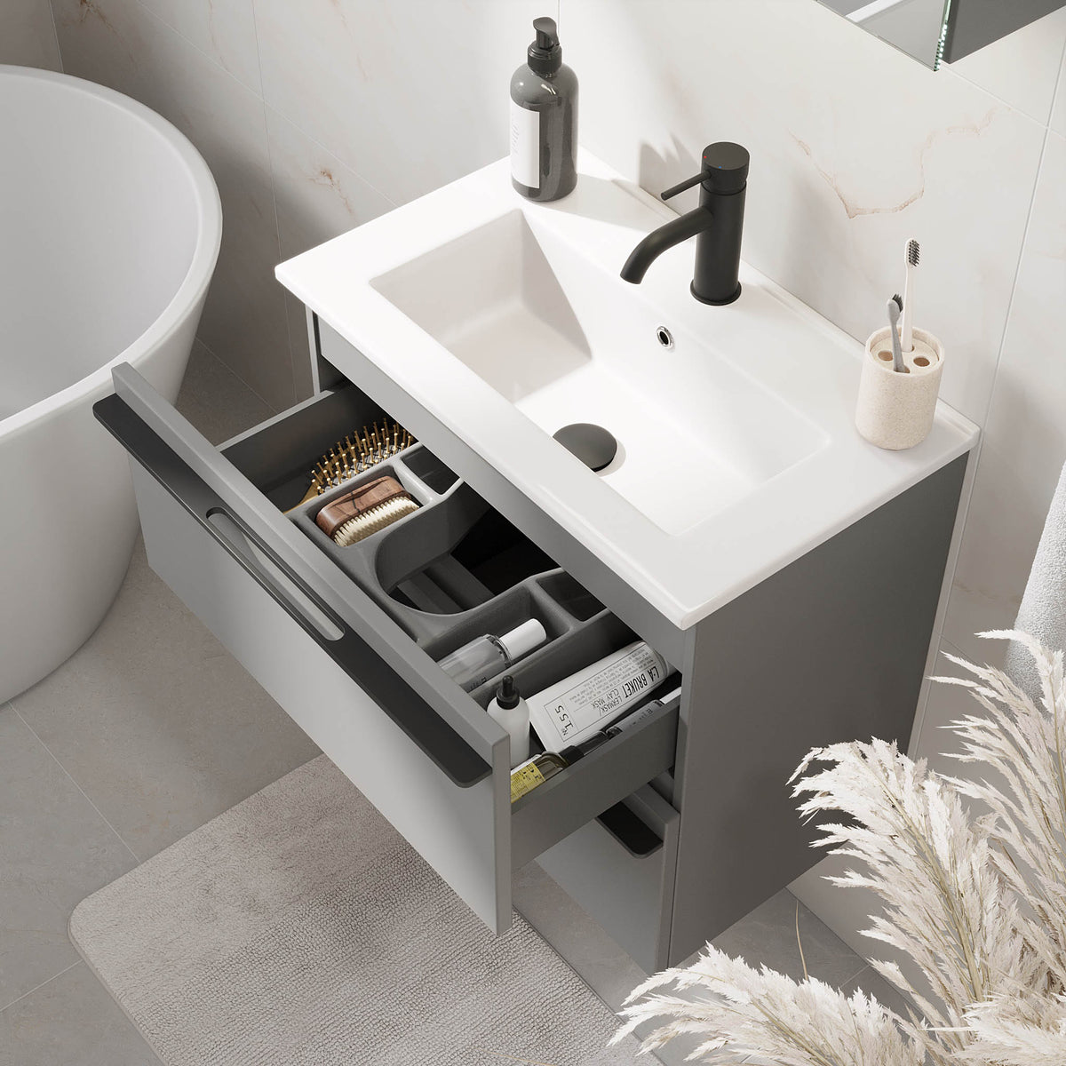 Verdal Bathroom furniture, Matte Grey