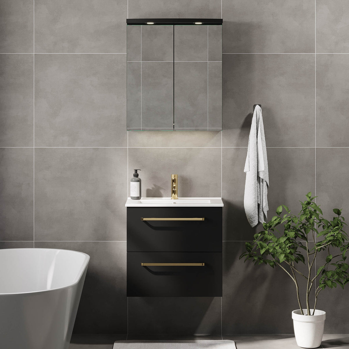 Verdal Slimline Bathroom Furniture, matt black