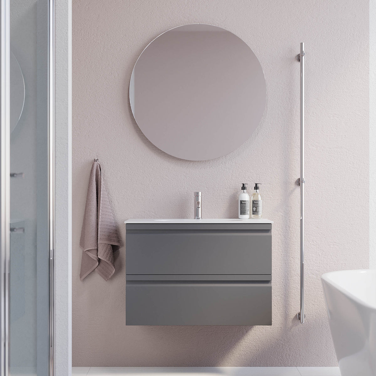 Kongsberg Bathroom furniture, Matte Grey