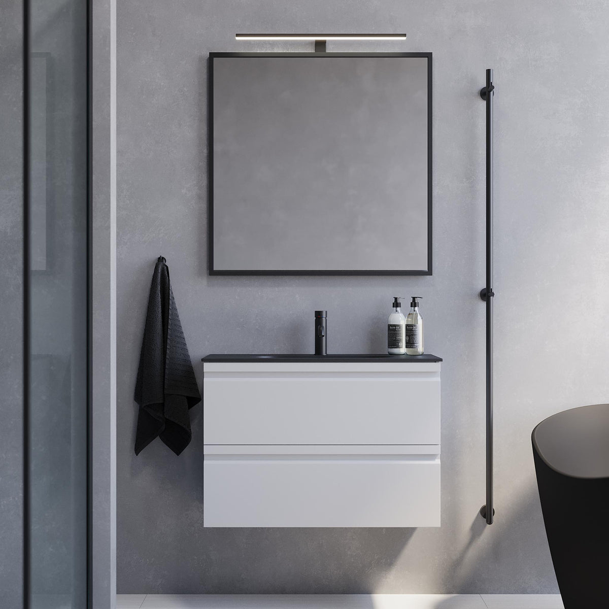 Kongsvinger Slimline Bathroom Furniture, white matt