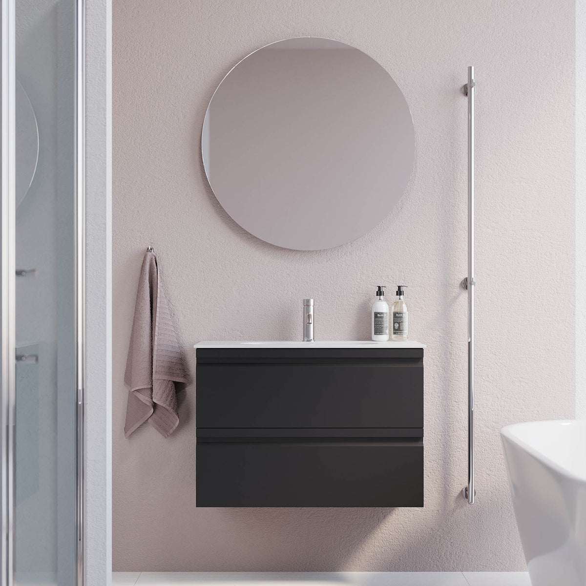 Kongsberg Bathroom furniture, Matte Black