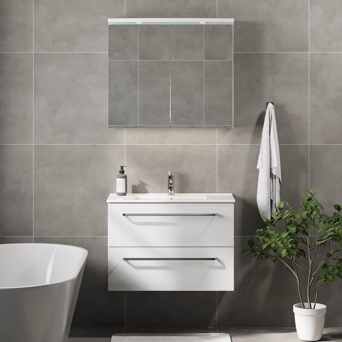 Volda Bathroom furniture, matt white