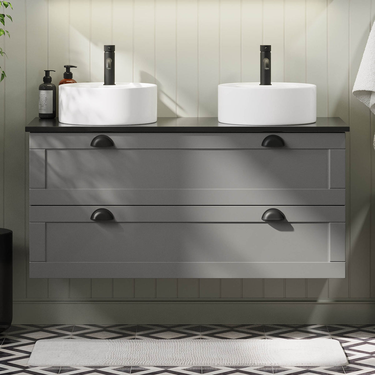 Nabbetorp Bathroom furniture, matt grey