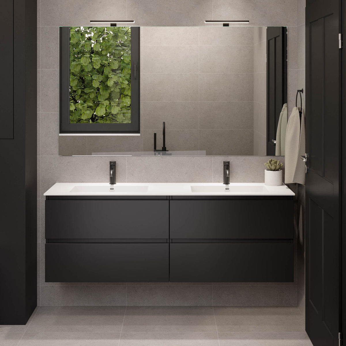 Sifjord Bathroom furniture, matt black