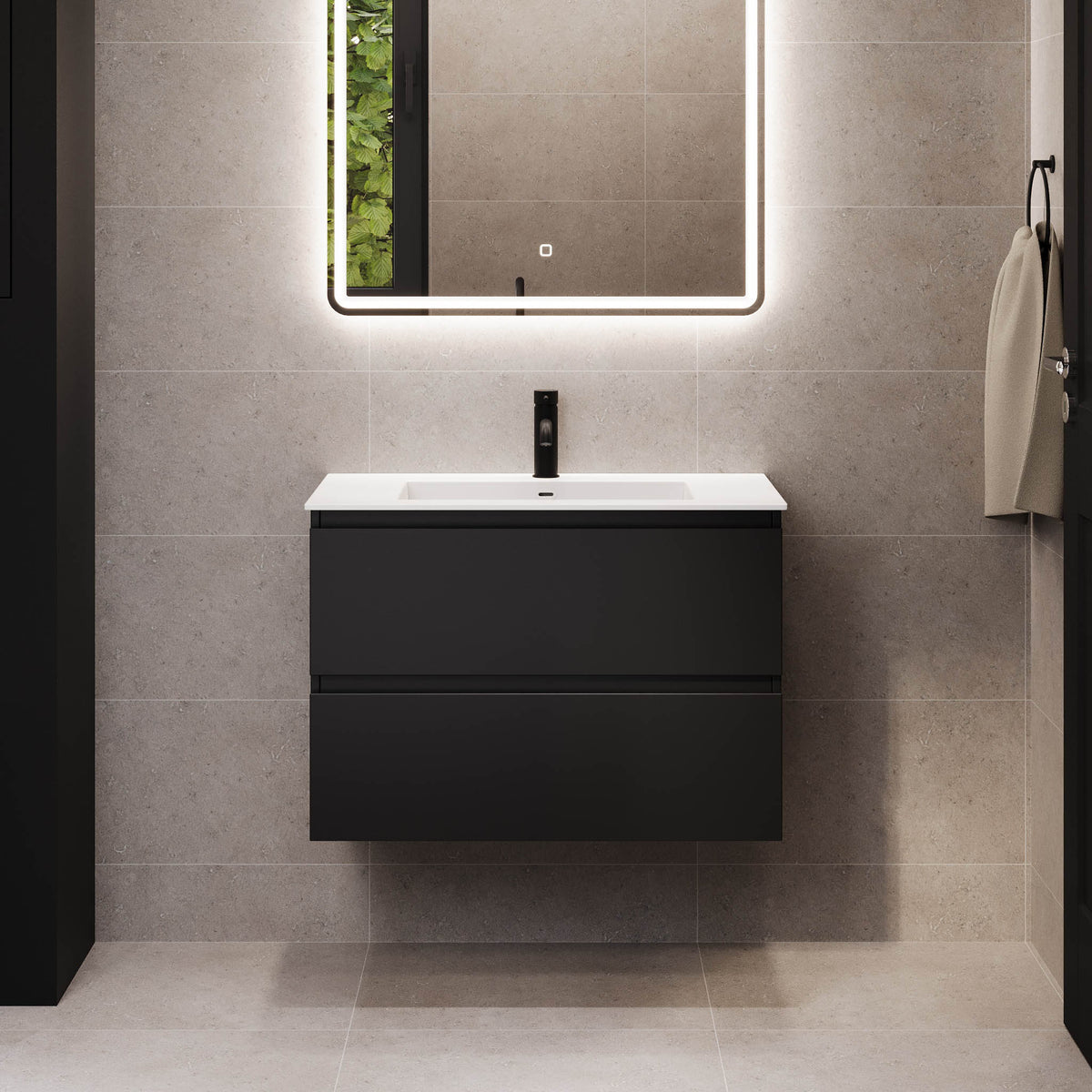 Sifjord Bathroom furniture, matt black