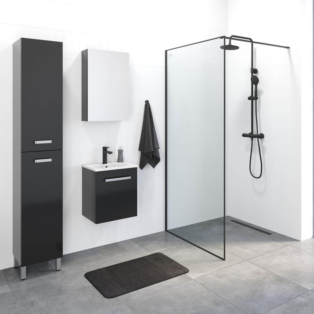 Chicago Classic Bathroom Furniture, black gloss