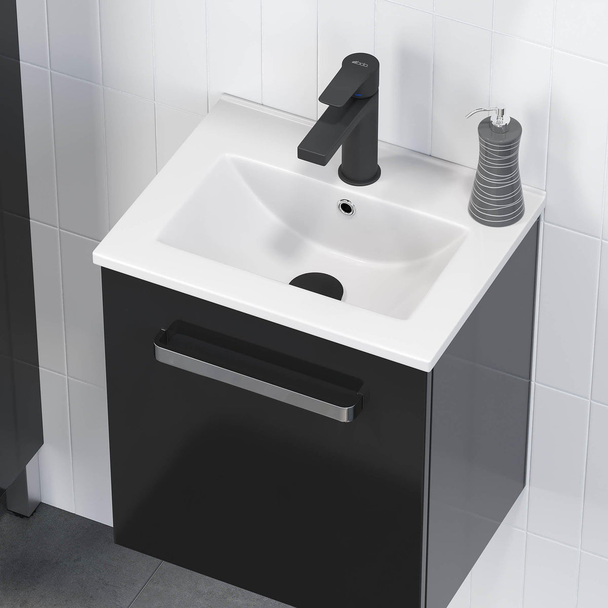 Chicago Classic Bathroom Furniture, black gloss