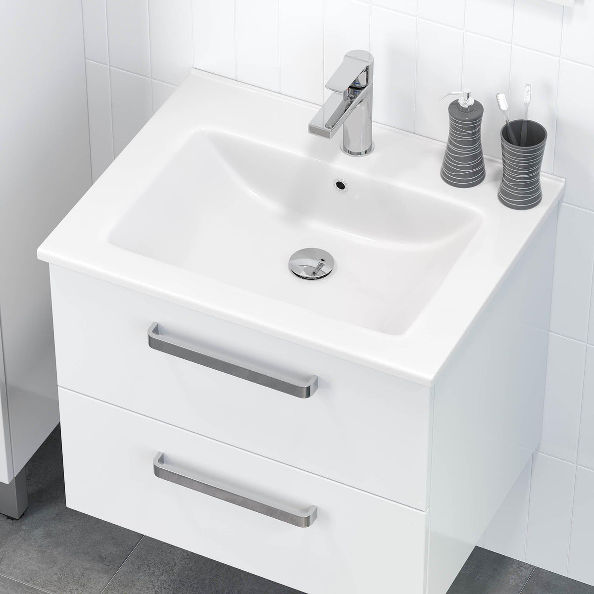 Chicago Classic Bathroom Furniture, Glossy White