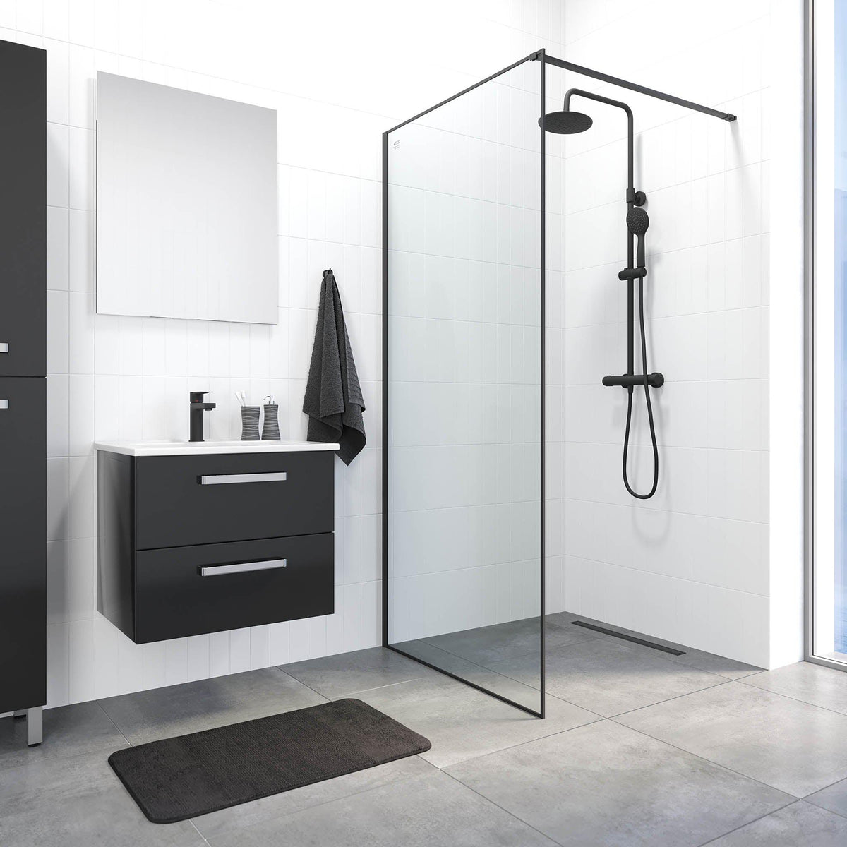 Chicago Classic Bathroom Furniture, black gloss