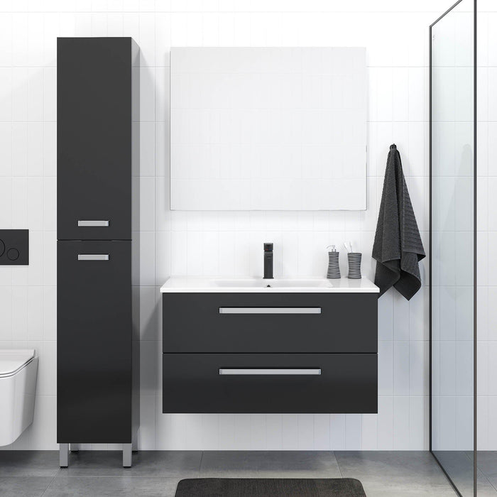 Chicago Classic Bathroom Furniture, Glossy Black