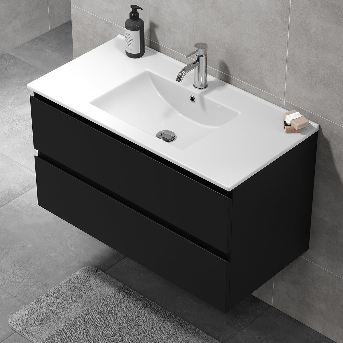 Kenwood Bathroom Furniture, matt black