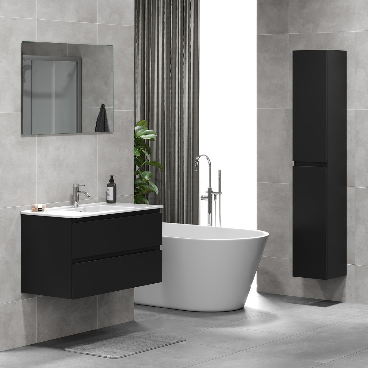 Kenwood Bathroom Furniture, matt black