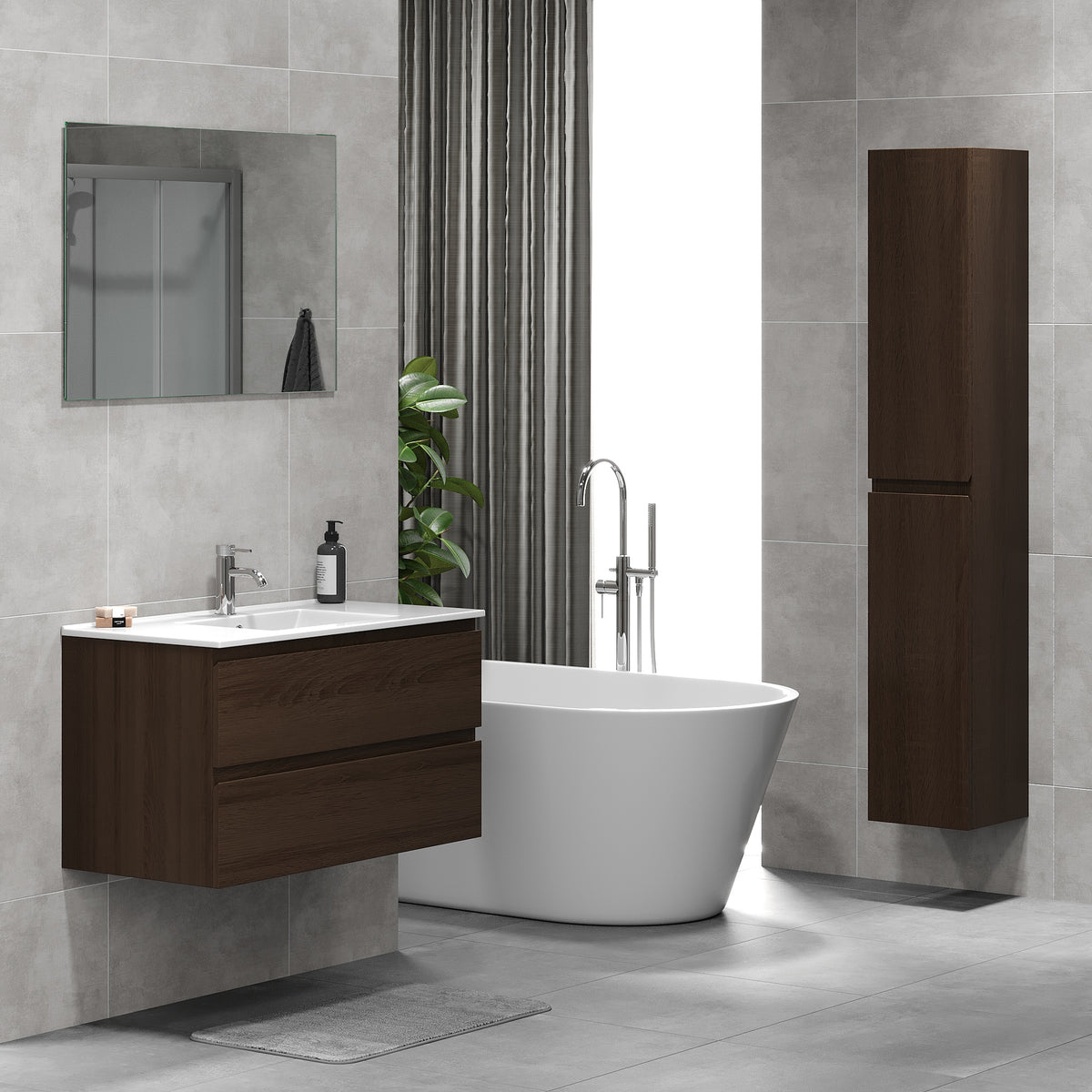 Kenwood Bathroom Furniture, Walnut