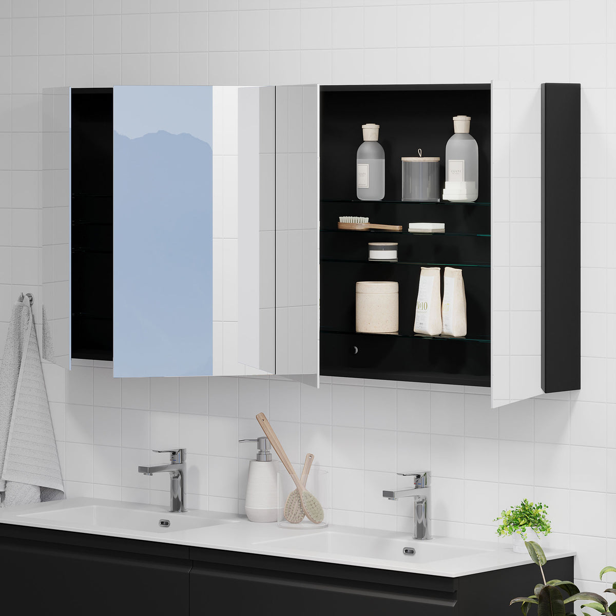 Mirror Cabinet Idse, Matte Black