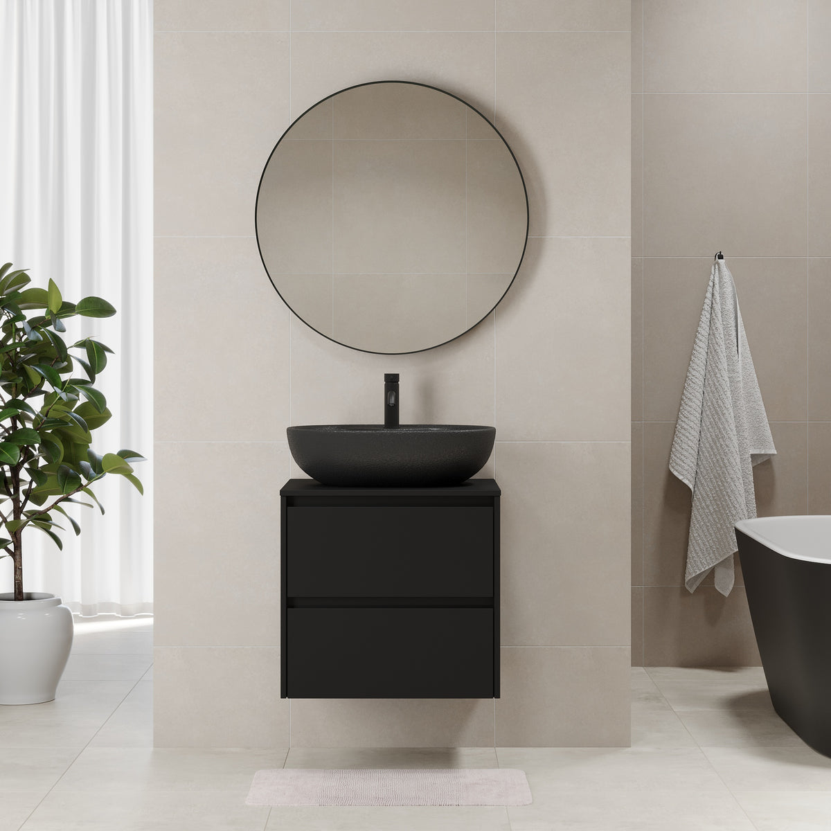 Seiland Bathroom Furniture, black matt