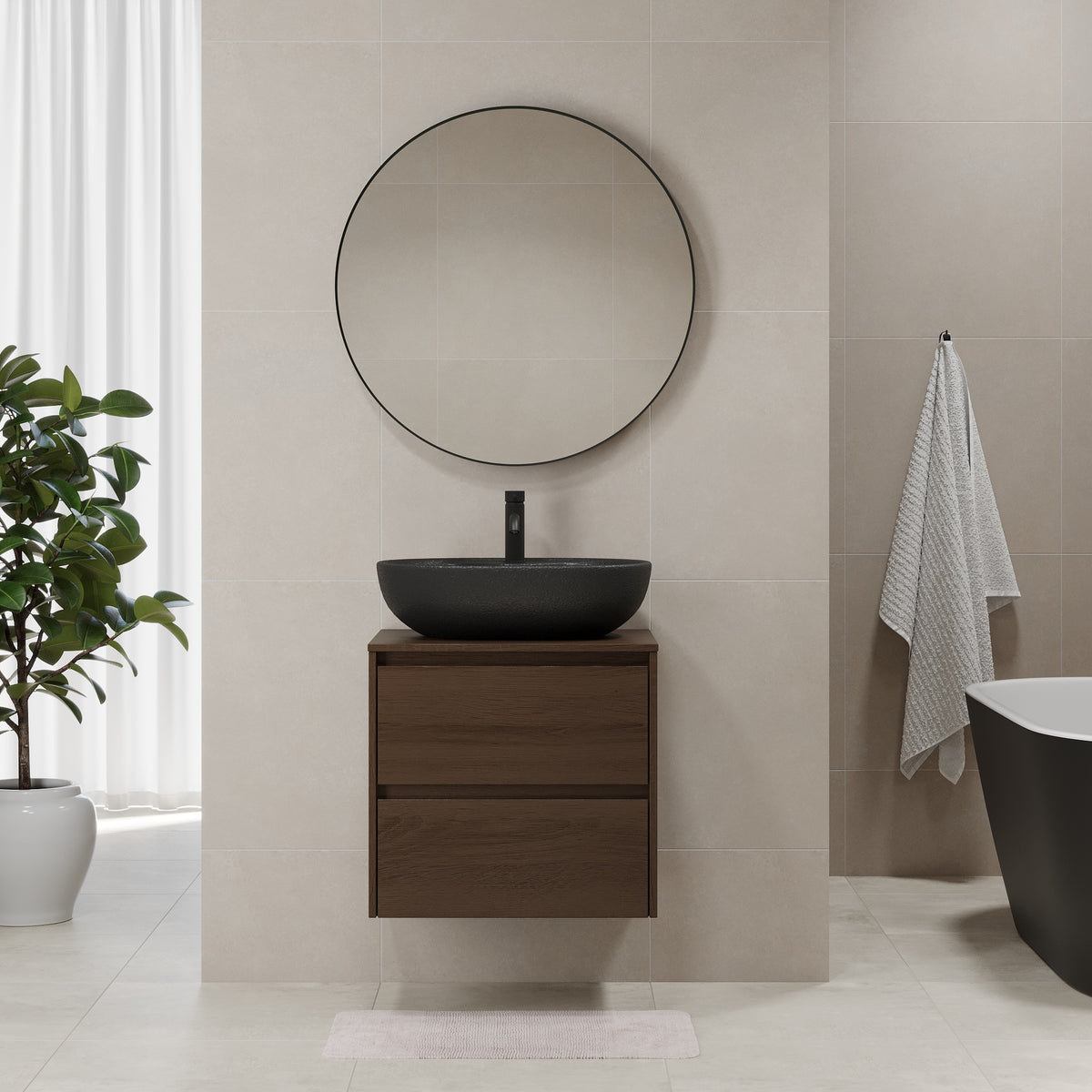 Seiland Bathroom Furniture, walnut