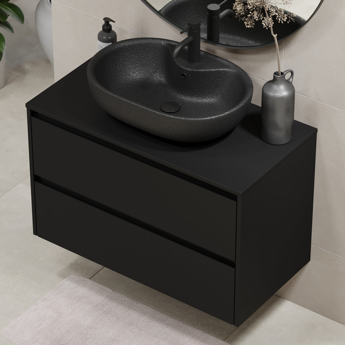 Seiland Bathroom Furniture, black matt