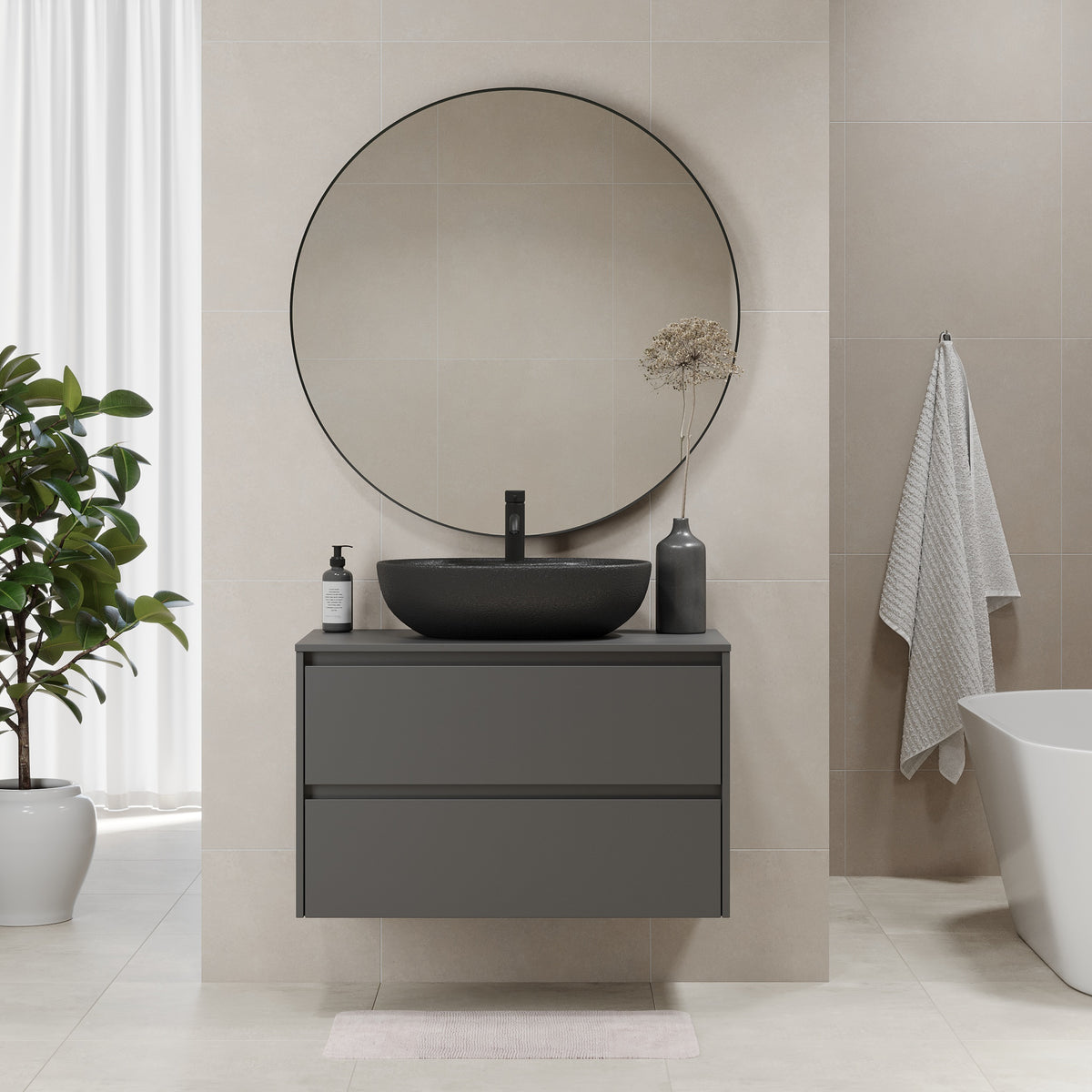 Seiland Bathroom Furniture, grey matt