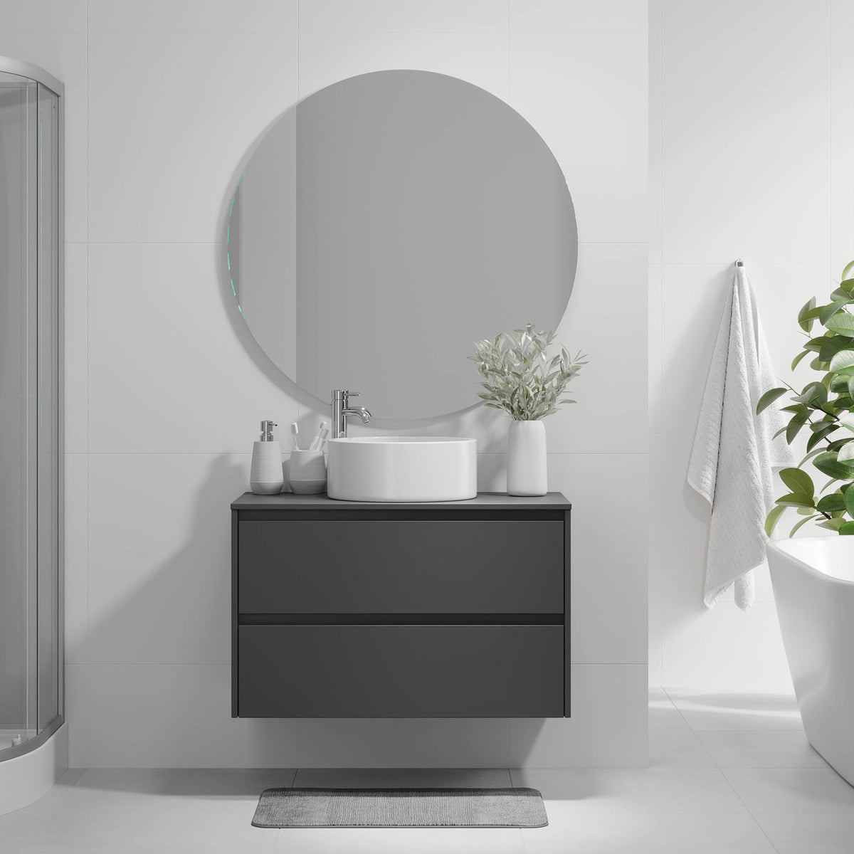 Lofoten Bathroom Furniture, grey matt