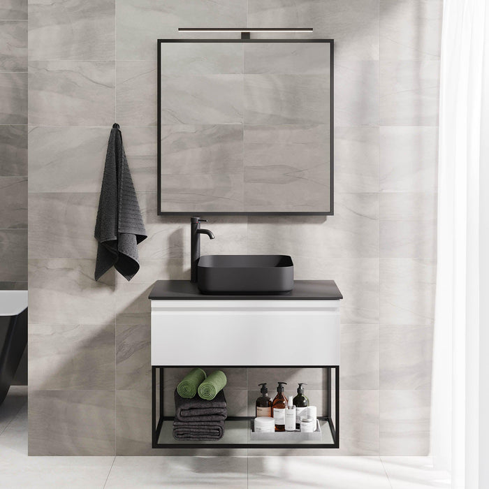 Kvalsund Compact Bathroom Furniture, Matte White