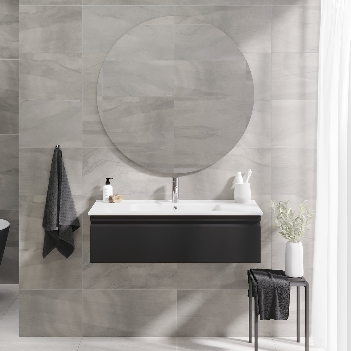 Kuberg Compact Bathroom Furniture, matt black