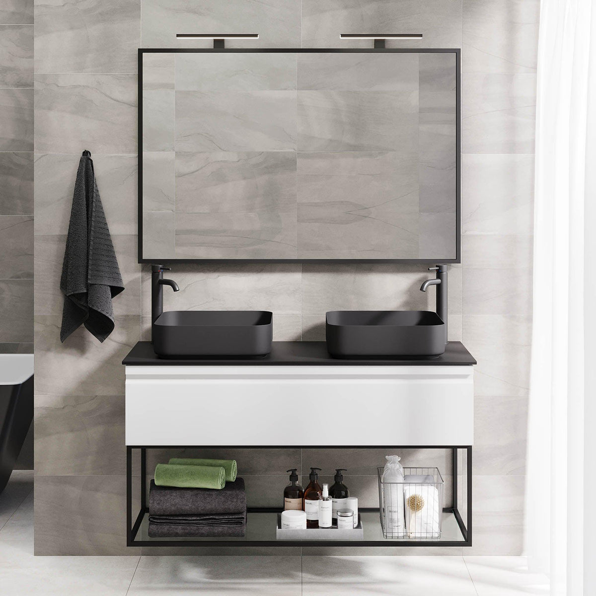 Kvalsund Compact Bathroom Furniture, matt white