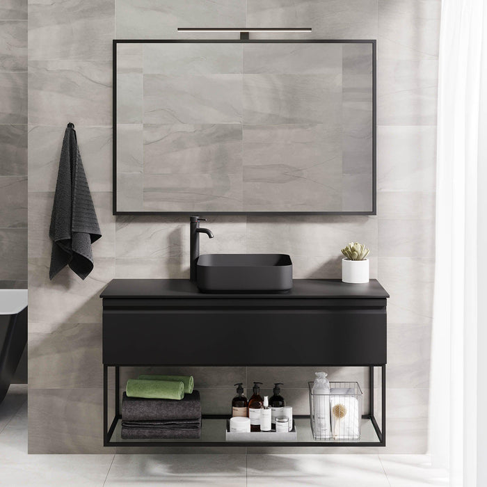 Kvalsund Compact Bathroom Furniture, matt black