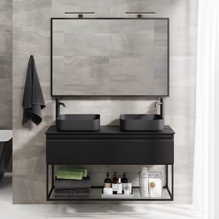 Kvalsund Compact Bathroom Furniture, Matte Black