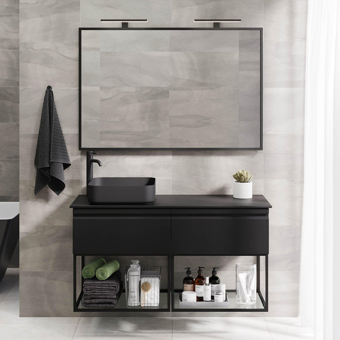 Kvalsund Compact Bathroom Furniture, matt black