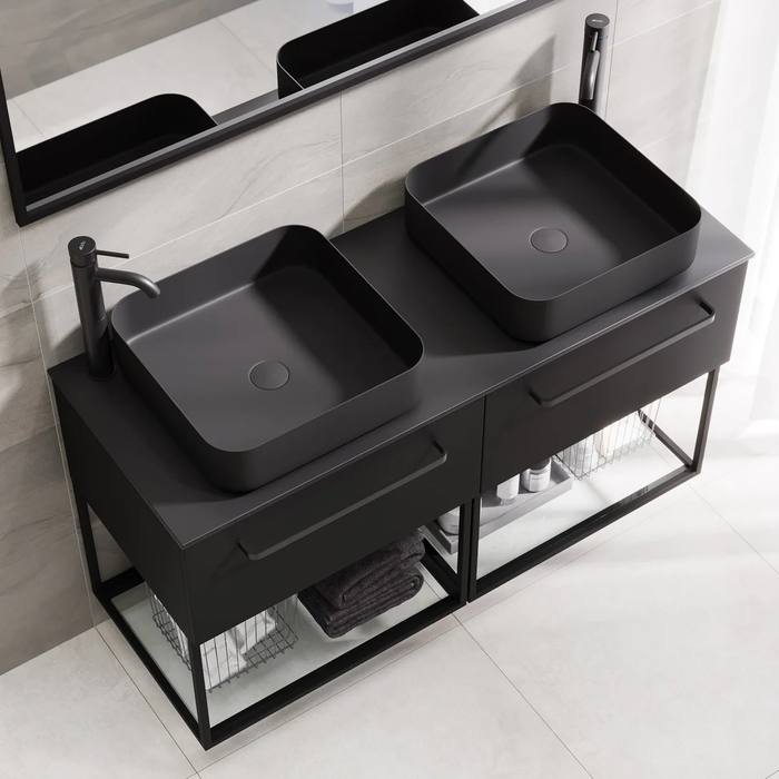 Vikeså Compact Bathroom Furniture, matt black