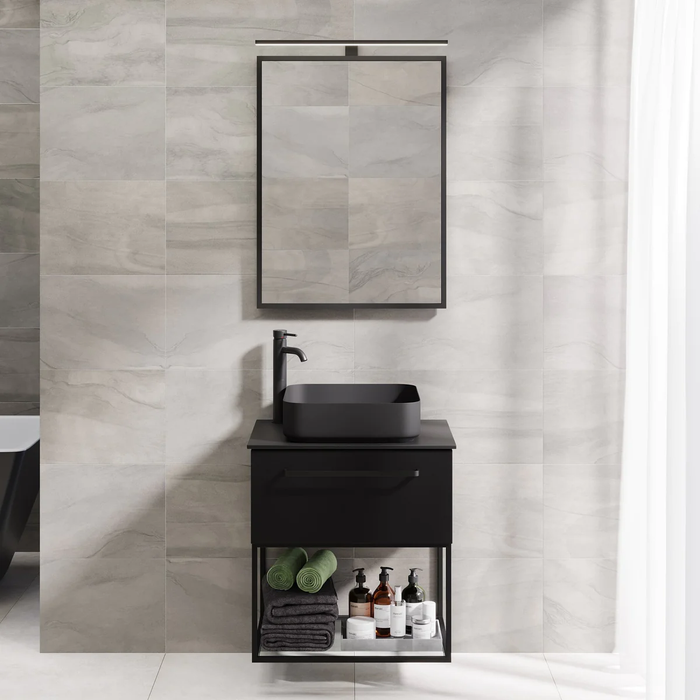 Vikeså Compact Bathroom Furniture, matt black