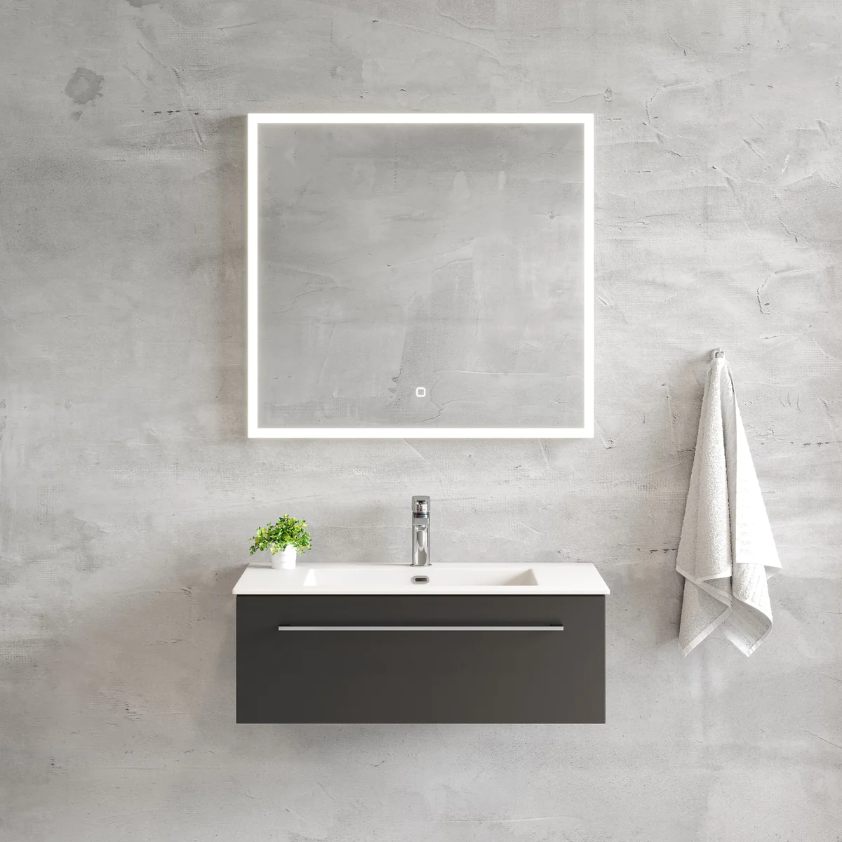 Vikedal Compact Bathroom Furniture, matt black