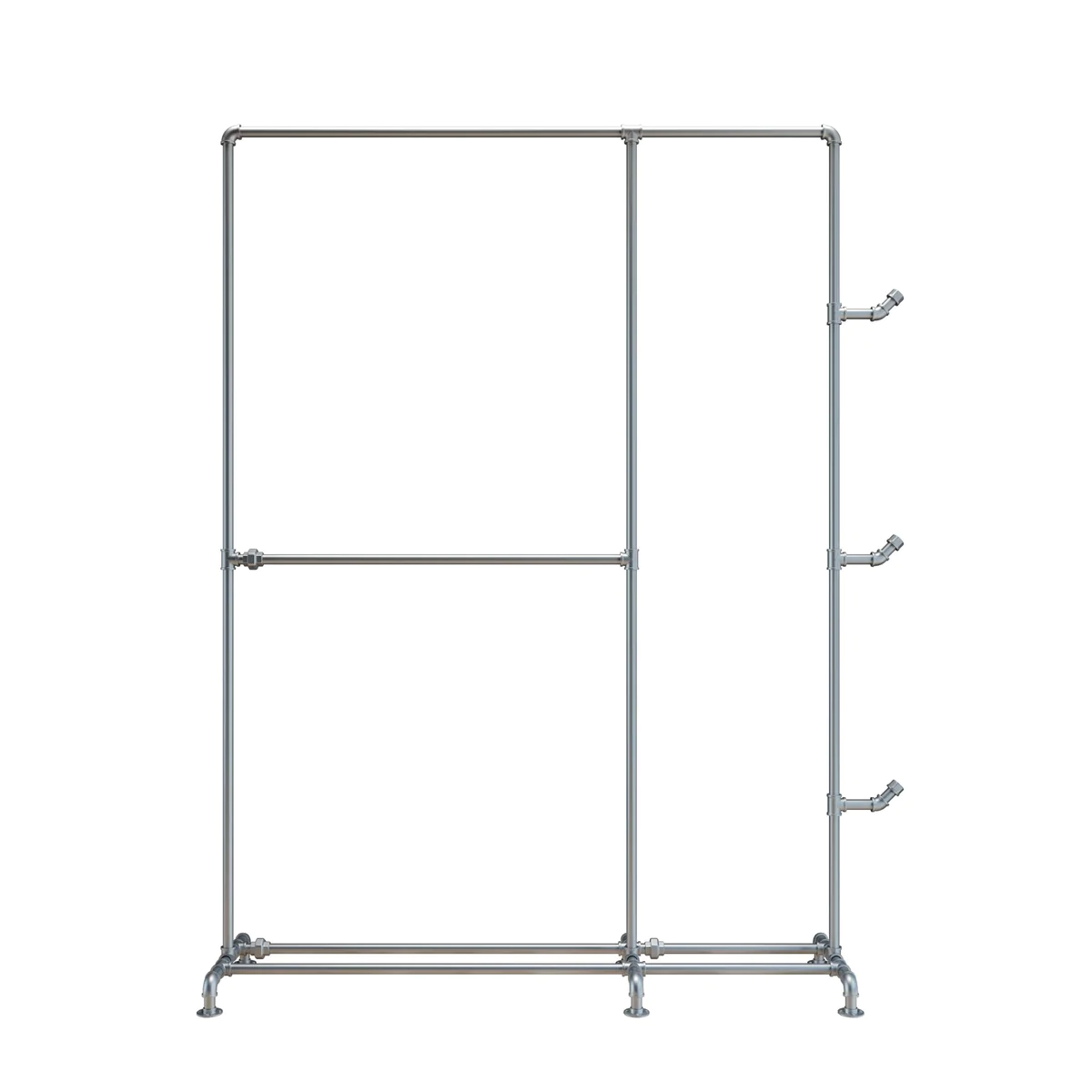 Wardrobe Stand, Industrial Water Pipes - Floor Model - Silver