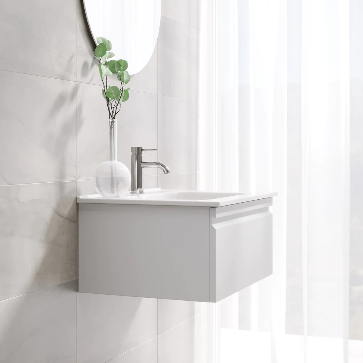 Kuberg Compact Bathroom Furniture, matt white