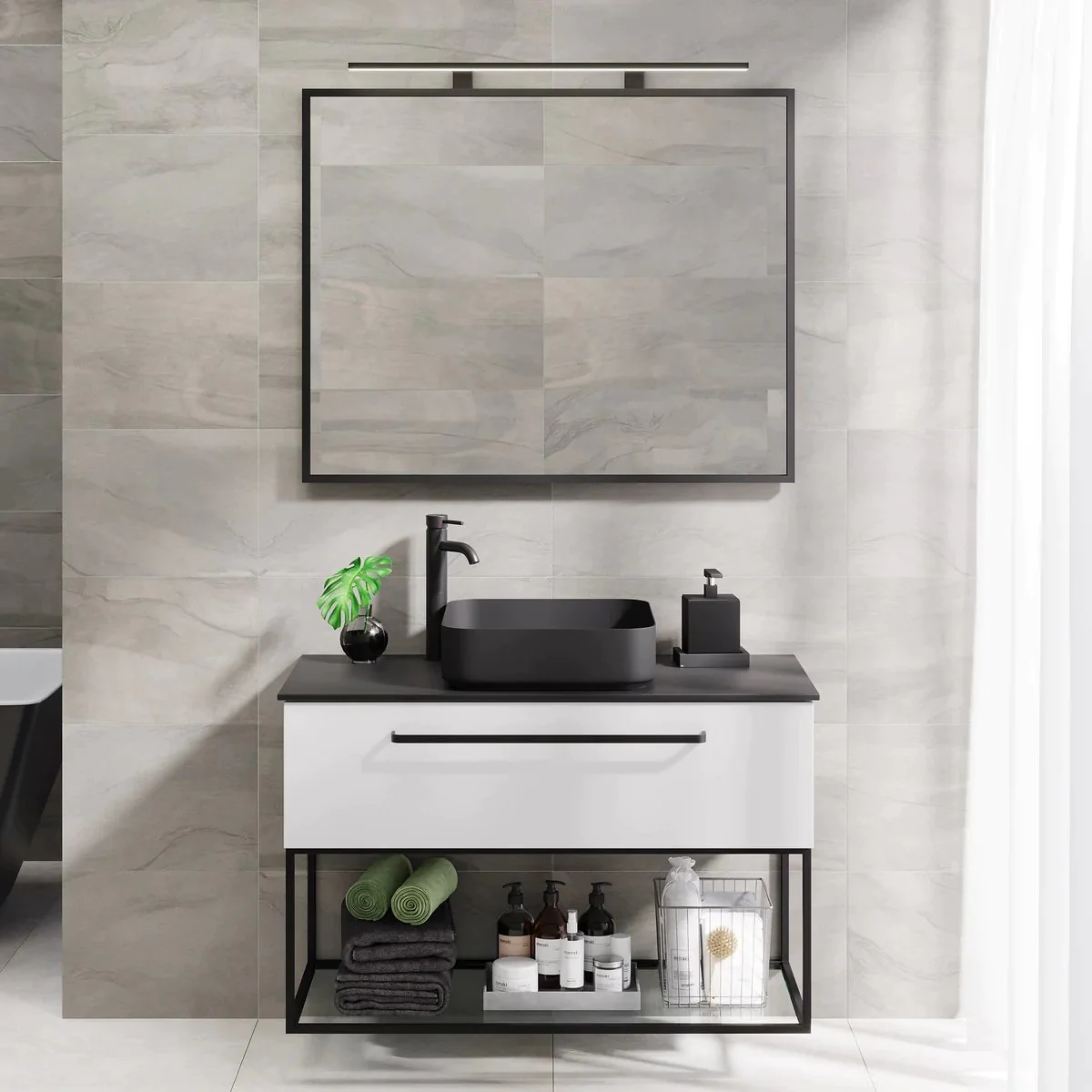 Vikeså Compact Bathroom Furniture, matt white