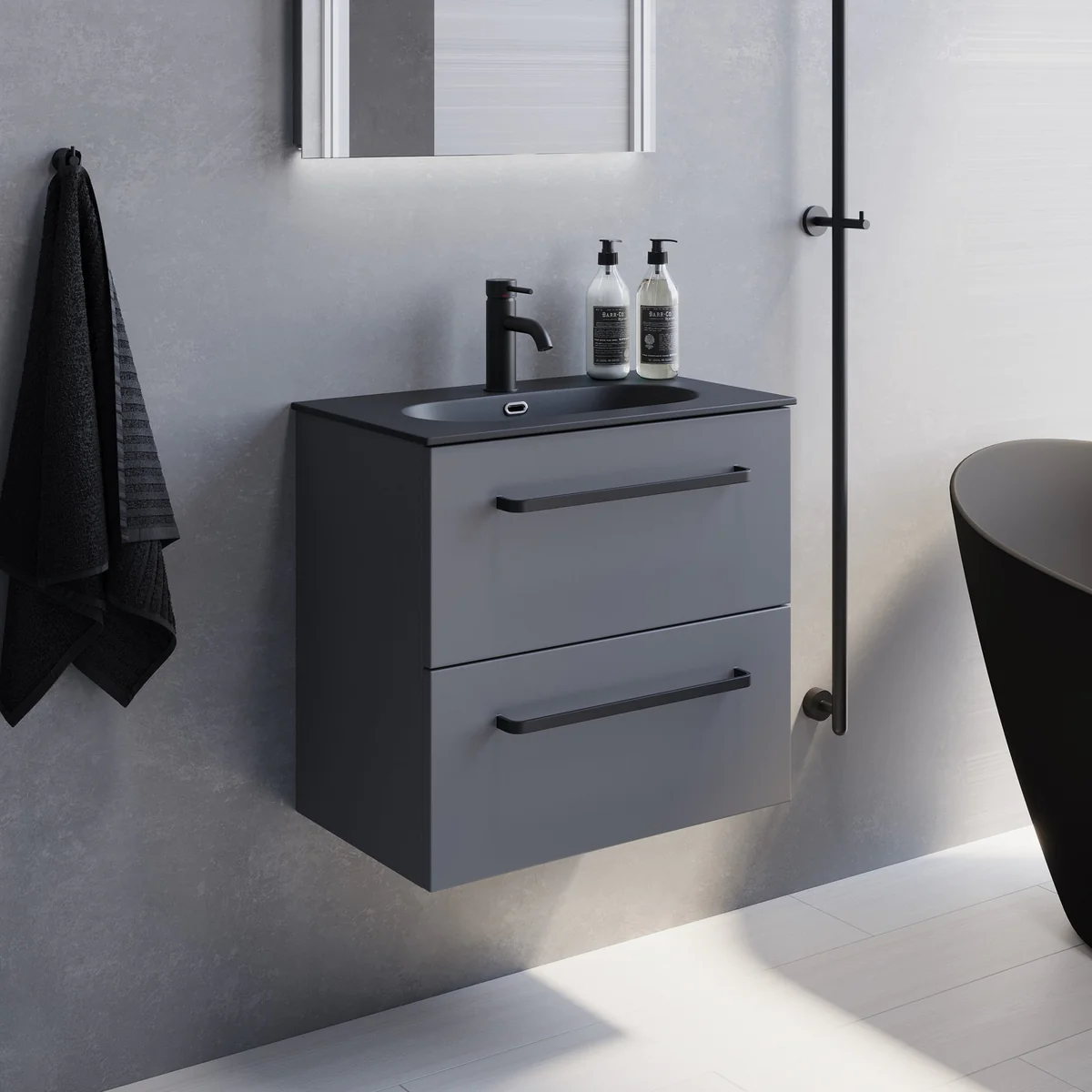 Veste Slimline Bathroom Furniture, matt grey