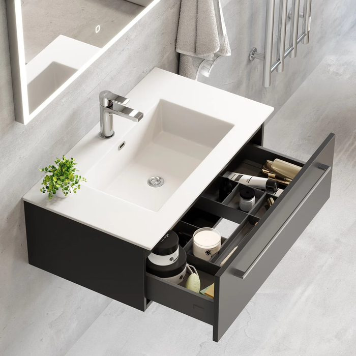 Vikedal Compact Bathroom Furniture, matt black