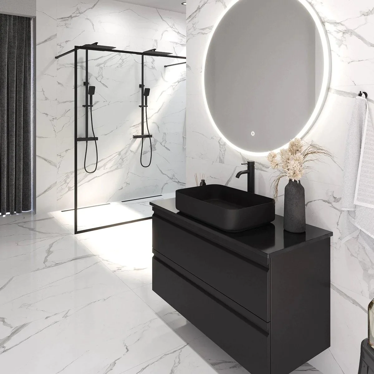 Kirkehamn Bathroom Furniture, matt black