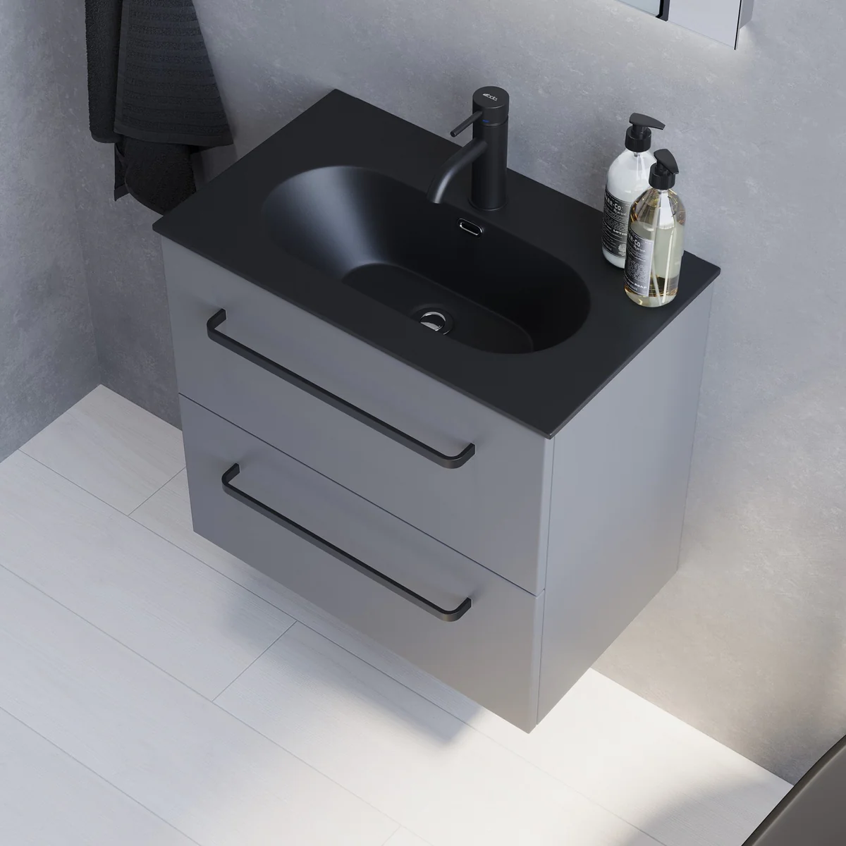 Veste Slimline Bathroom Furniture, matt grey