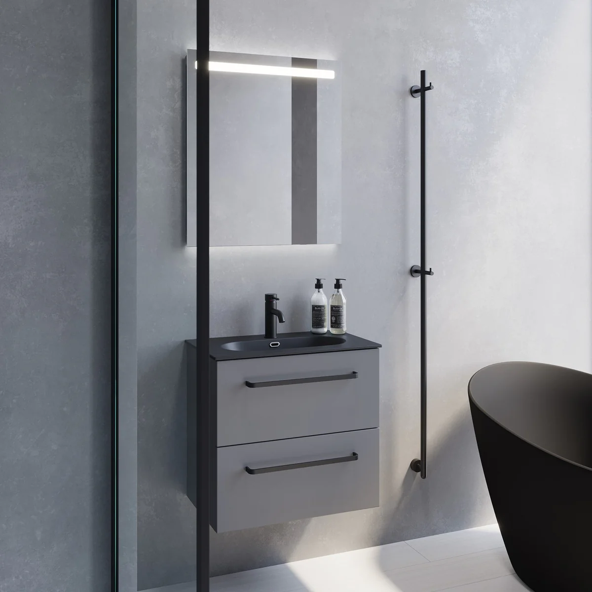 Veste Slimline Bathroom Furniture, matt grey