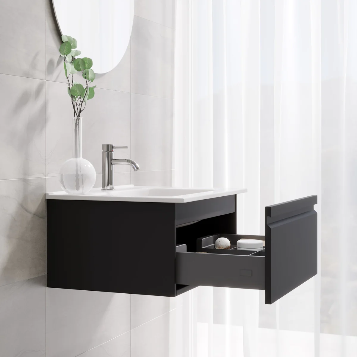 Kuberg Compact Bathroom Furniture, matt black