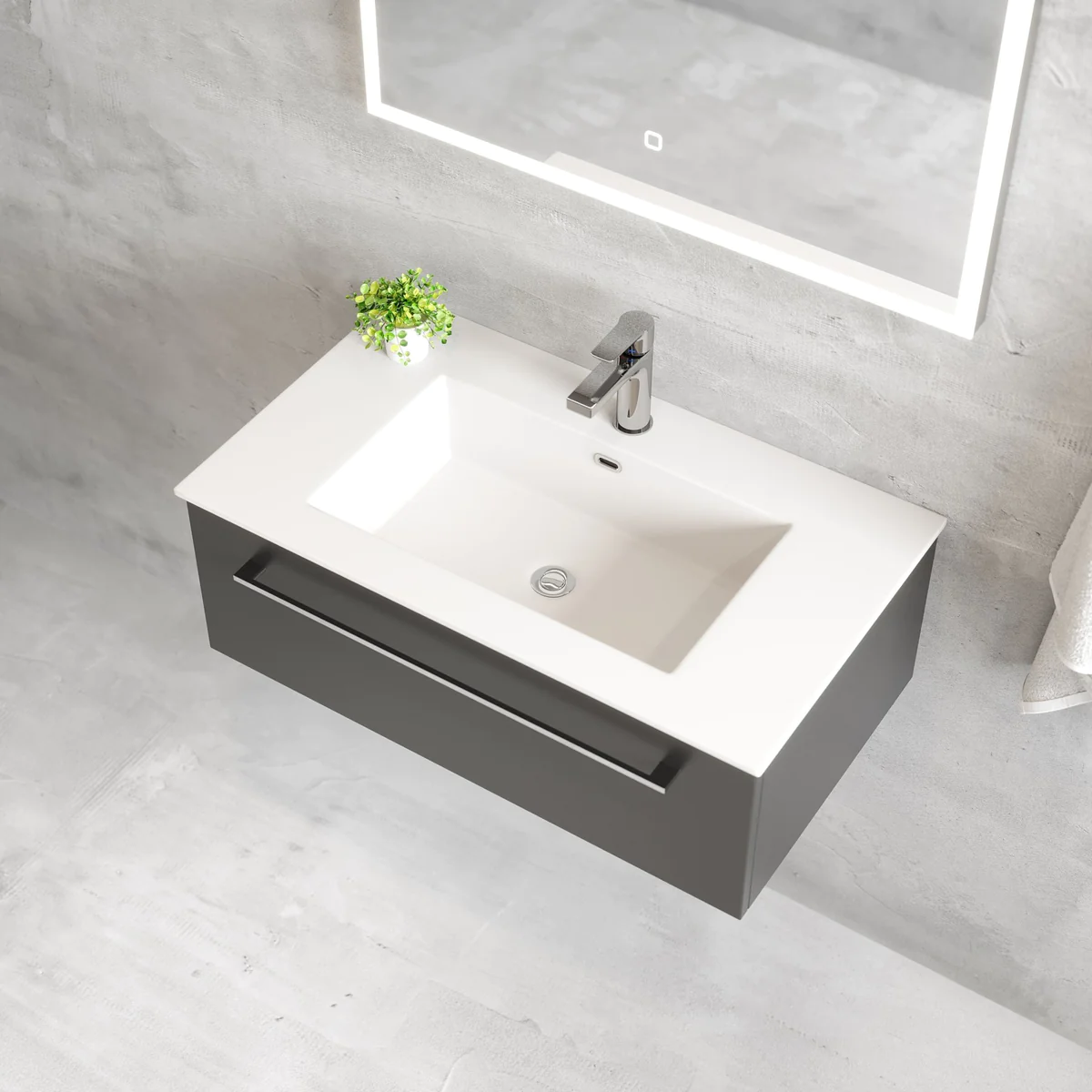 Vikedal Compact Bathroom Furniture, matt black