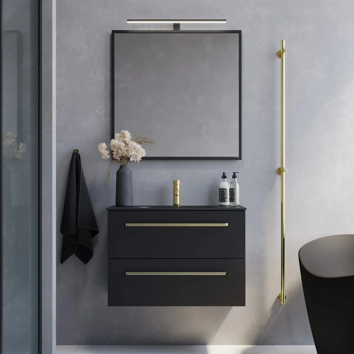 Veste Slimline Bathroom Furniture, matt black